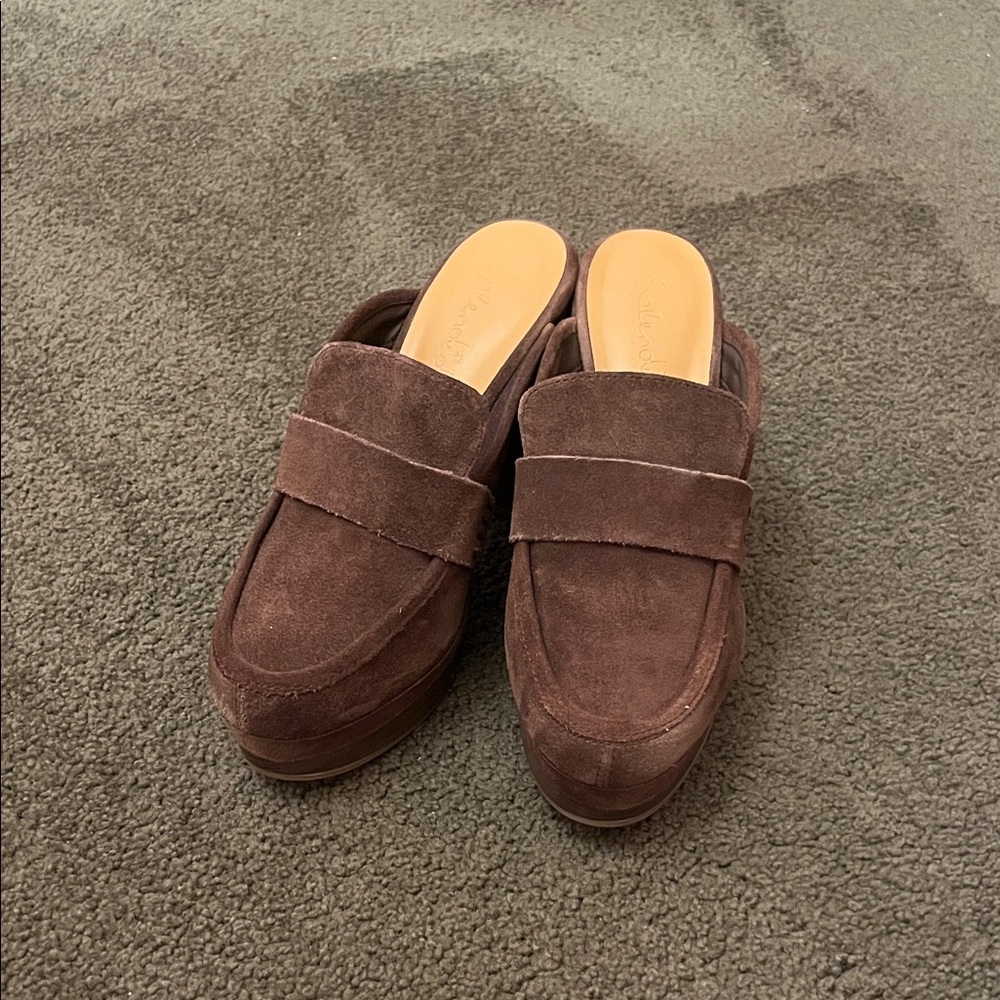 Splendid Chocolate Suede Clog Slip-Ons